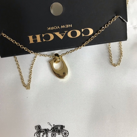 Coach Pave Signature C Gold Necklace - Picture 3 of 8